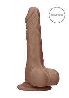 RealRock Dong 7 - realistický dilda s varlaty (17 cm) - tmavá přírodní