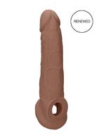 RealRock Penis Sleeve 9 - návlek na penis (21,5 cm) - tmavě tělová barva