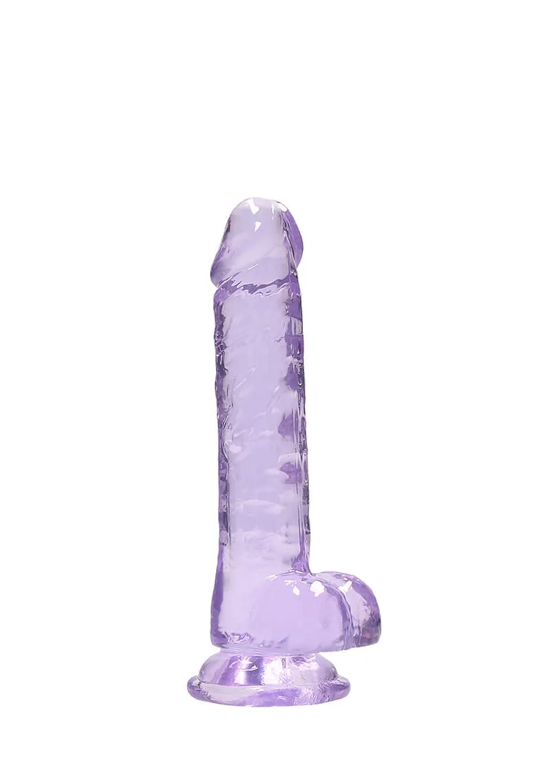 REALROCK - priesvitné realistické dildo - fialové (17cm)