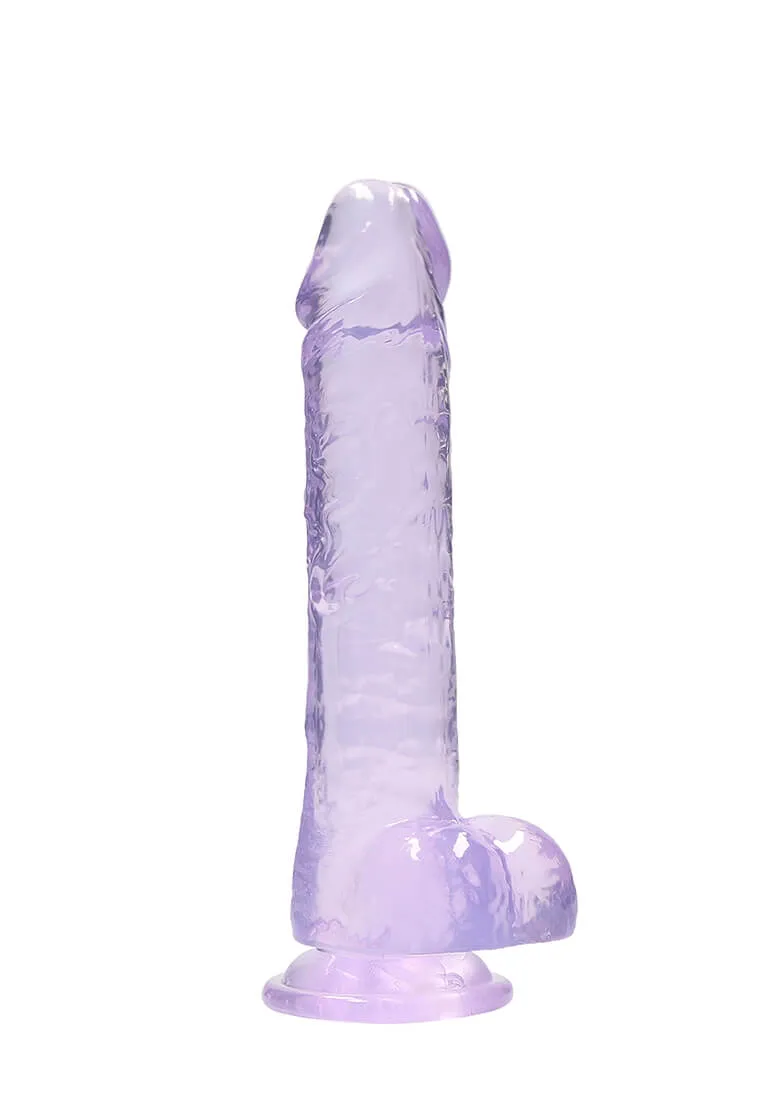 REALROCK - priesvitné realistické dildo - fialové (19cm)