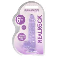 REALROCK - průhledný realistický dildo - fialový (15cm)