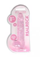 REALROCK - průsvitné realistické dildo - růžové (19cm)