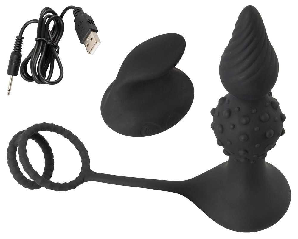 Rebel 2in1 - Wireless Anal Vibrator with Cock Ring (Black)