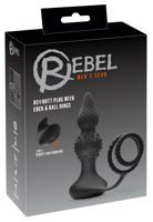 Rebel 2v1 - nabíjecí anální vibrátor s erekčním kroužkem (černý)