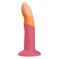 ROMP Dizi - flexibilní silikonové dildo (růžovo-oranžové)