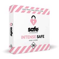 SAFE Intense Safe - vroubkované a tečkované kondomy (36ks)