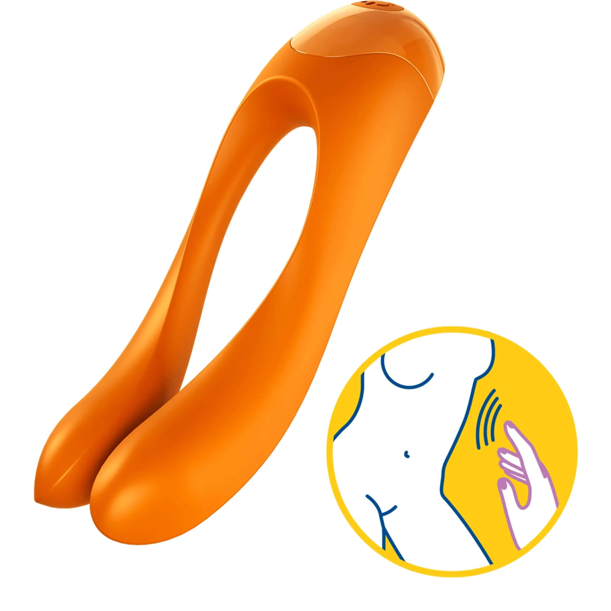 Satisfyer Candy Cane - Rechargeable, Waterproof Dual Vibrator (Orange)