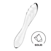 Satisfyer Dazzling Crystal 1 - skleněné dildo se dvěma konci (průsvitné)