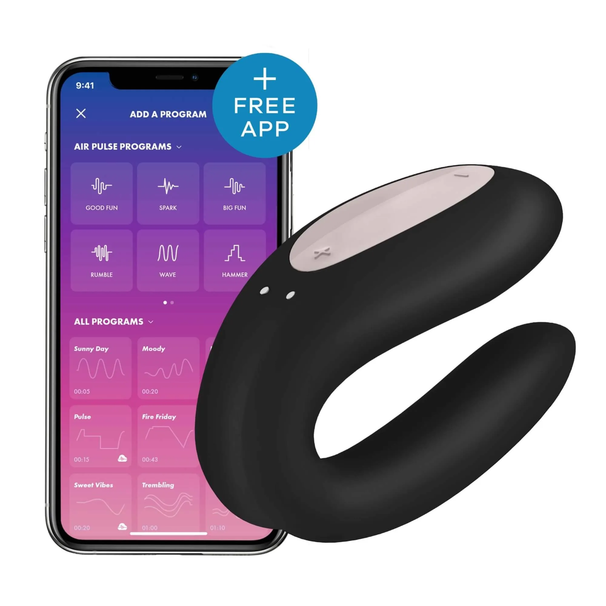 Satisfyer Double Joy - nabíjací, vodotesný smart párový vibrátor