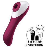 Satisfyer Dual Crush - akumulátorový vaginální a klitorální vibrátor (červený)