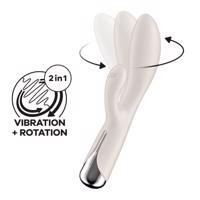 Satisfyer Spinning Rabbit 1 - rotační vibrátor s rotující pákou (béžový)