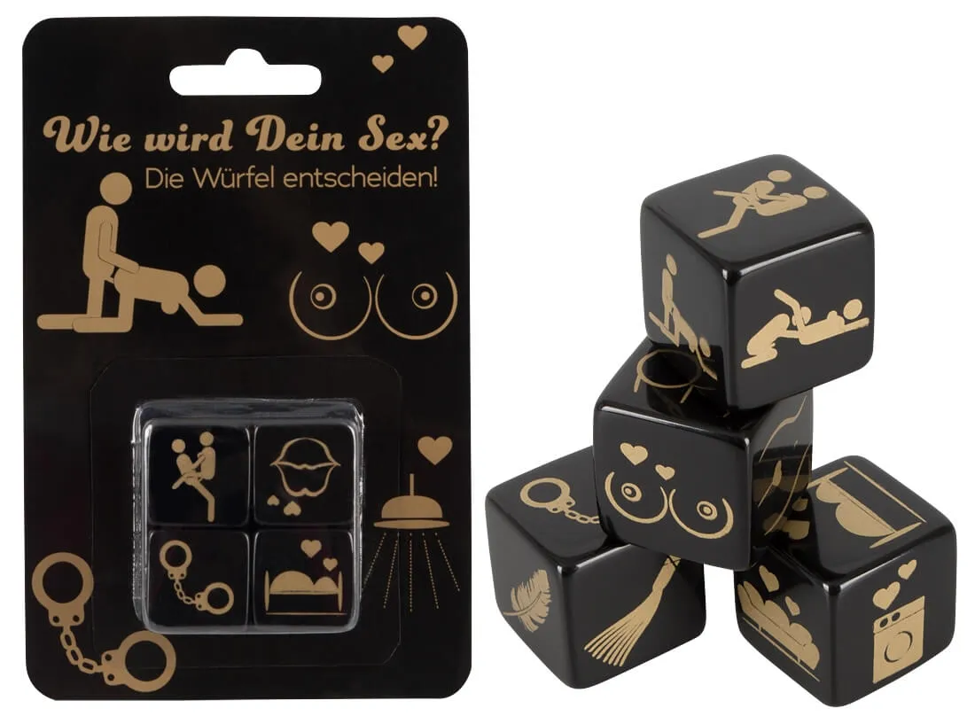 Sex Dice Set - Black (4pcs)