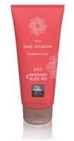 Shiatsu 2in1 Strawberry scent - masážní lubrikant - jahoda (200 ml)