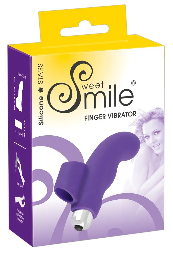 SMILE Finger - Wavy Silicone Finger Vibrator (Purple)