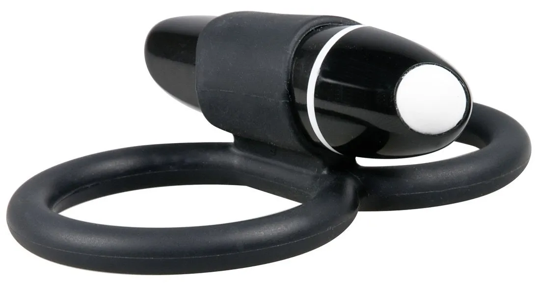 SMILE Skill - Vibrating Cock and Ball Ring (Black)