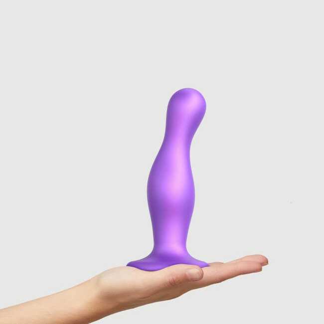 Strap-on-me Curvy L - wavy dildo with suction base (purple)