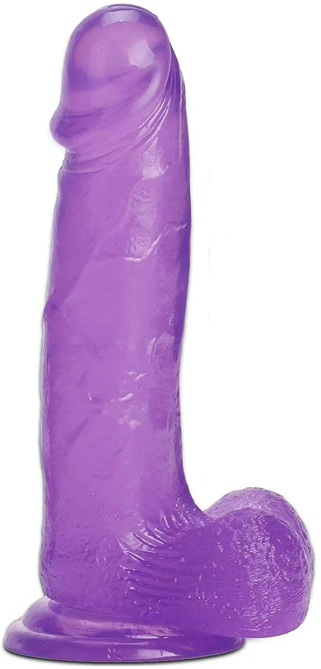 Tracy's Dog Jelly 8 - Suction Cup Dildo with Balls (Purple)