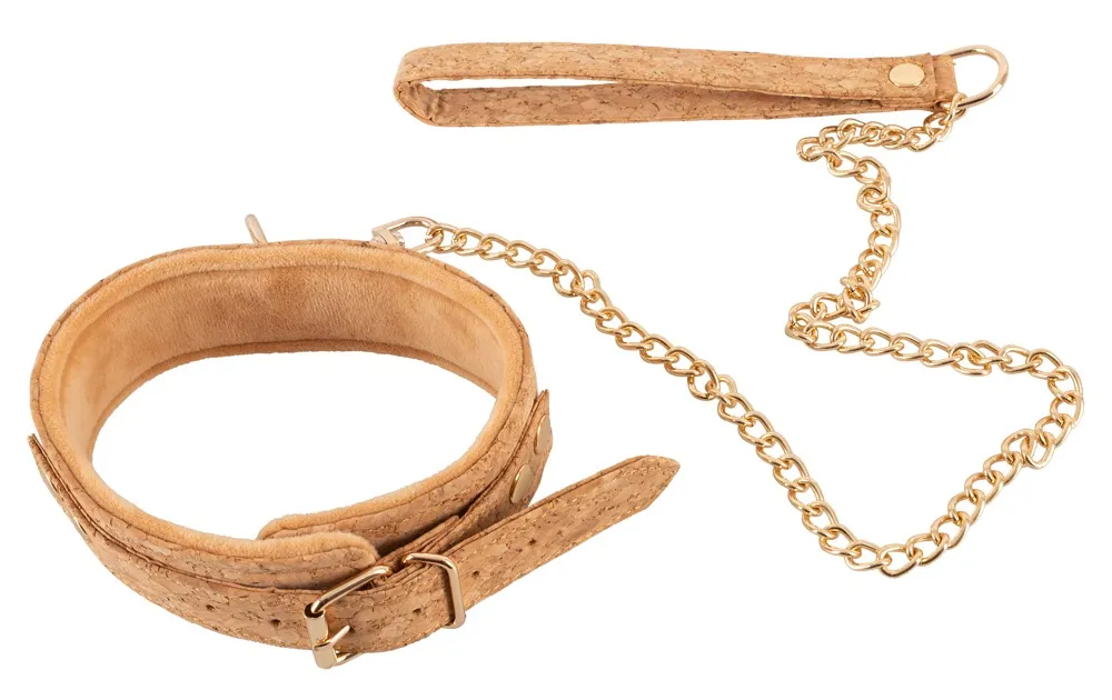 Vegan Fetish - Collar with Leash (Cork)