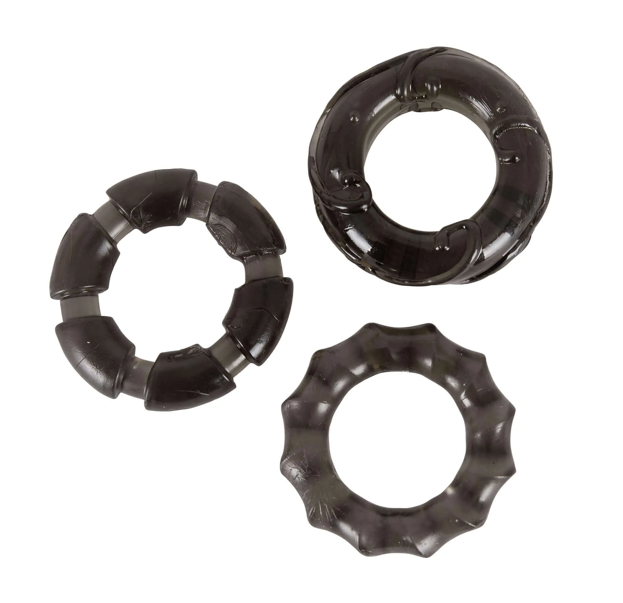 You2Toys - Assorted Cock Rings Set (3pcs) - Smoke Color