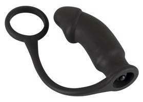 You2Toys Black Velvets Ring&amp;Plug - análny vibrátor s krúžkom na penis