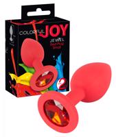 You2Toys Colorful Joy Jewel Plug - silikonové anální dildo - malé (červené)