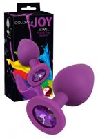 You2Toys Colorful Joy Jewel Plug - silikonové anální dildo - střední (fialové)