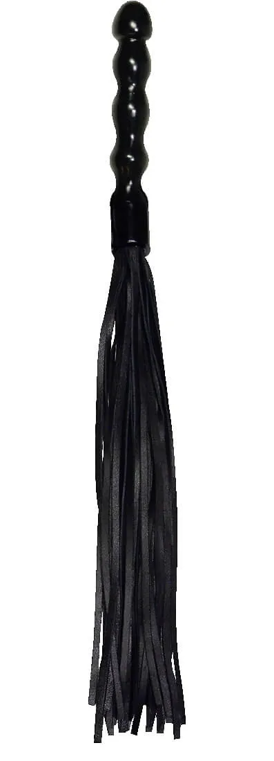 ZADO - Leather Whip with Wavy Handle (Black)