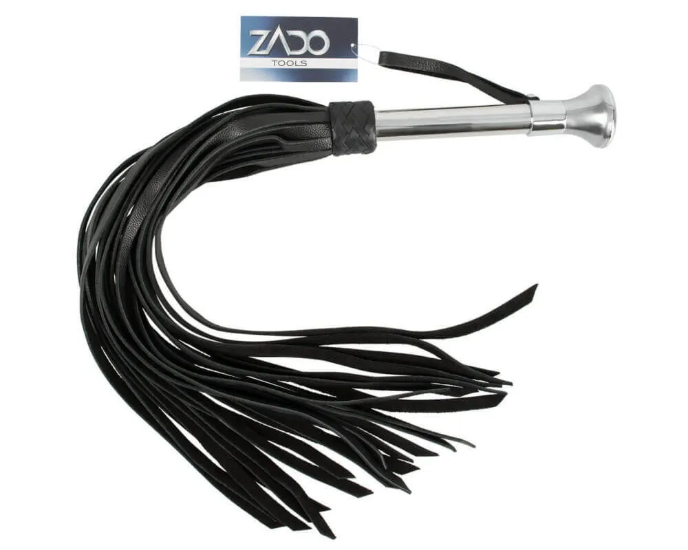 ZADO - Long, Extra Strong Leather Whip (Black)