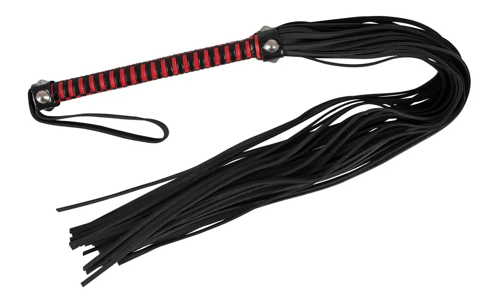 ZADO - Long Leather Whip (Black-Red)